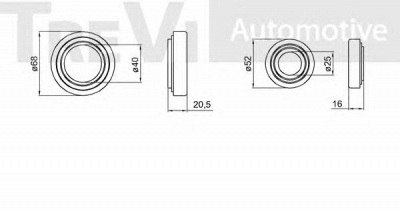 TREVI AUTOMOTIVE wb2288 -  Комплект подшипника ступицы колеса